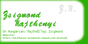 zsigmond majthenyi business card